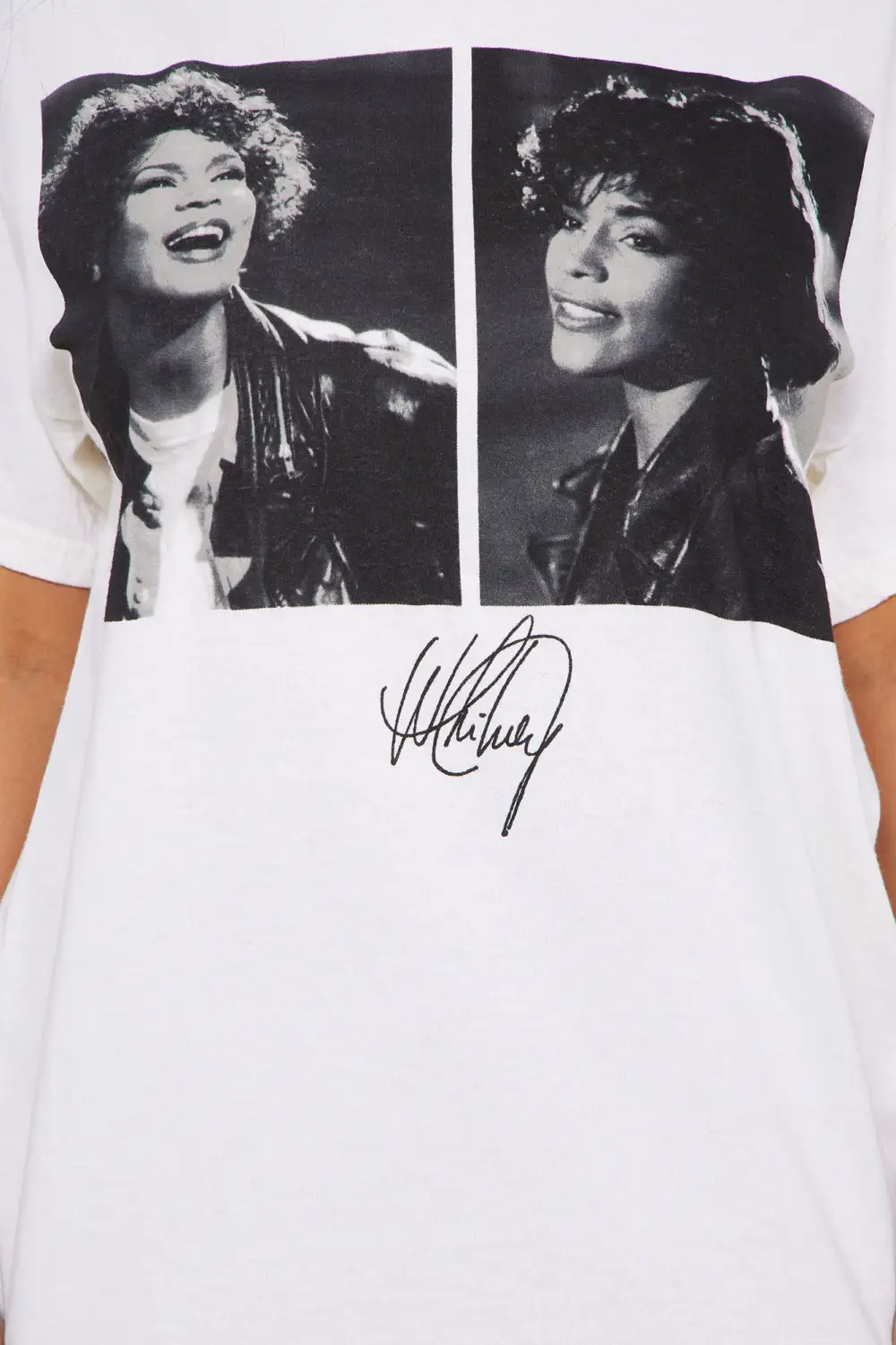 Whitney Houston Photoreal Graphic Tee - Beige