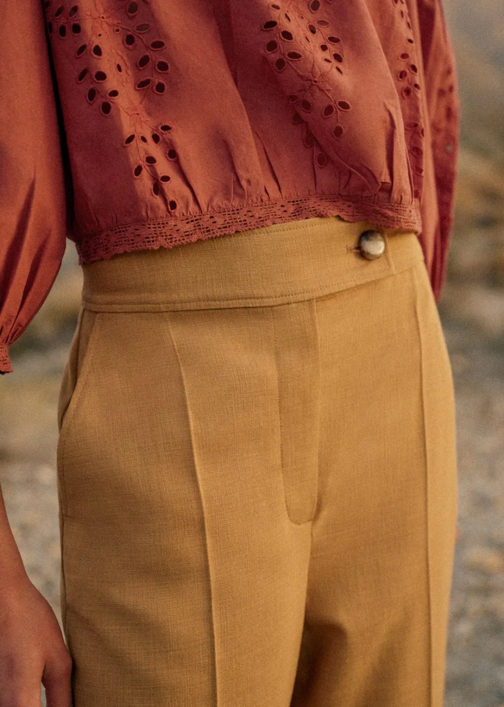Straight-Leg Pleated Trousers