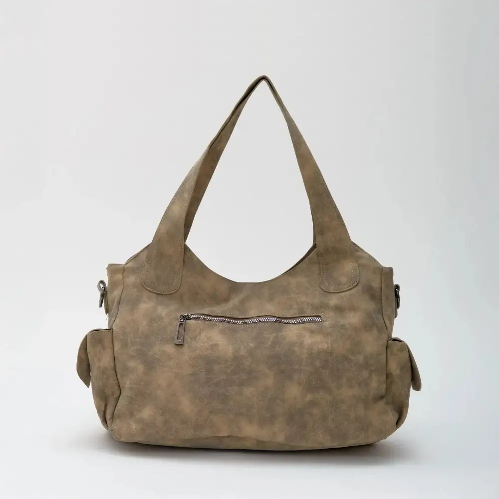 Pocket Front Leather Crossbody Bag
