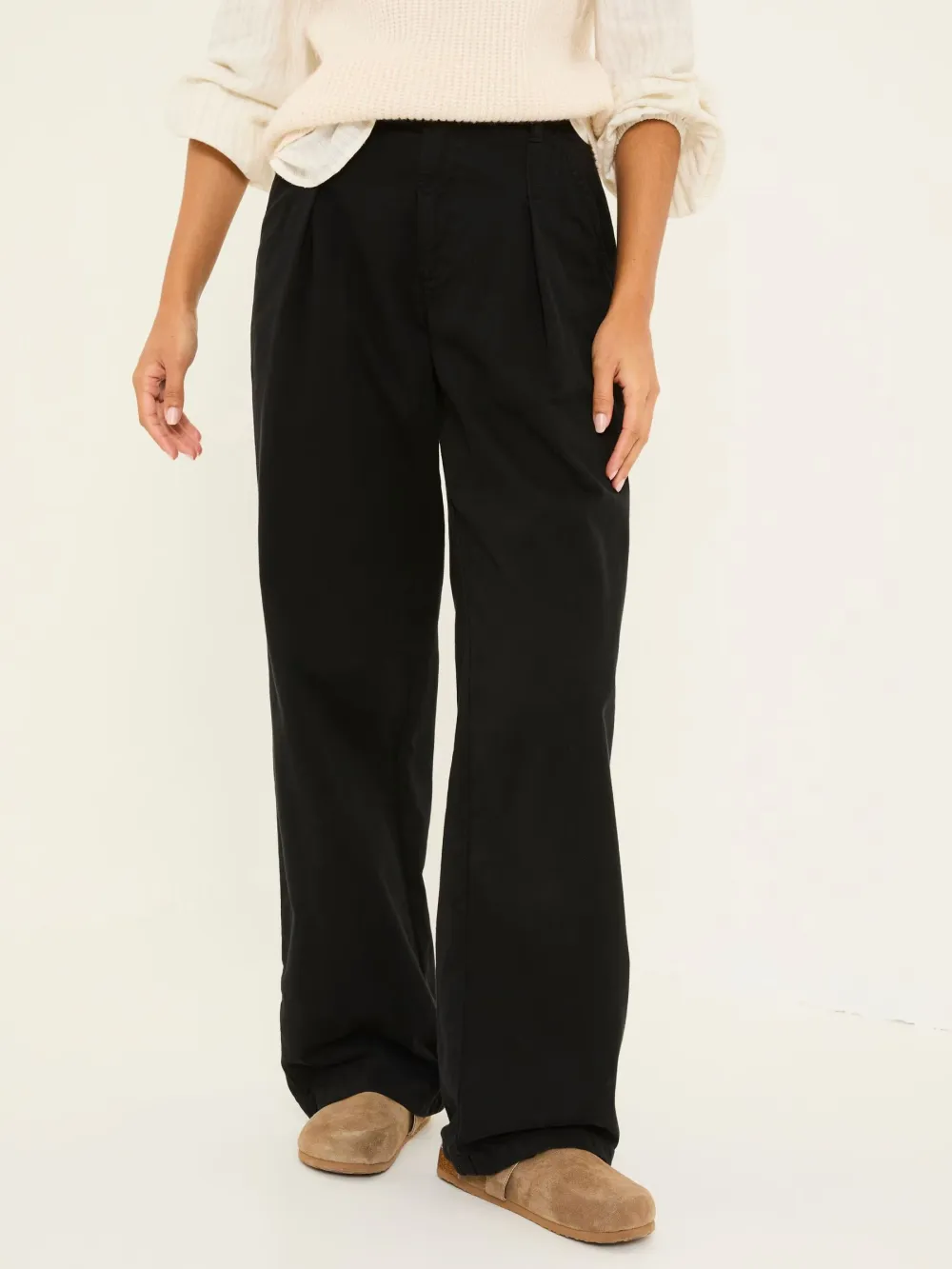 Saffron Black Wide Leg Trousers
