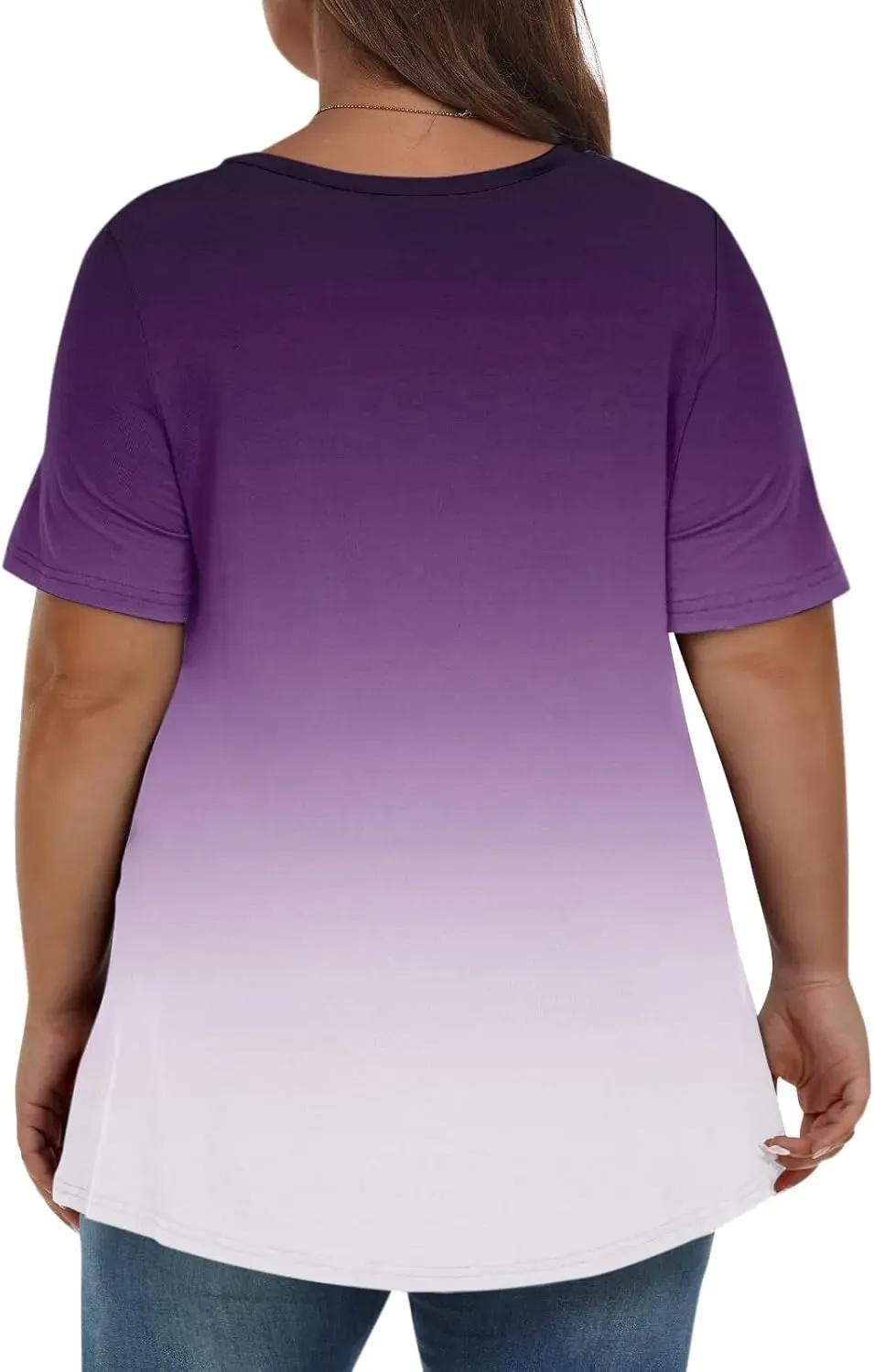 Plus Size Tops for Women Dressy Short Sleeve V Neck Shirts for Women Summer Tops for Women 2024 Floral Print Top