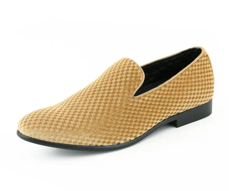 Gold Cushioned Smoking Loafers