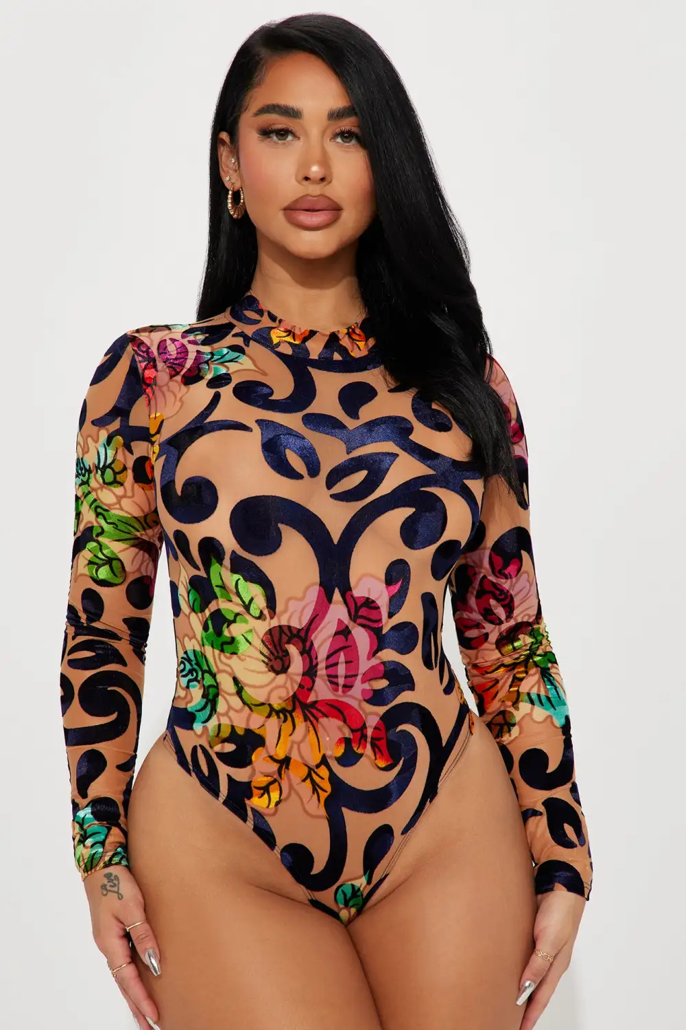 Georgia Floral Bodysuit - Blue/combo