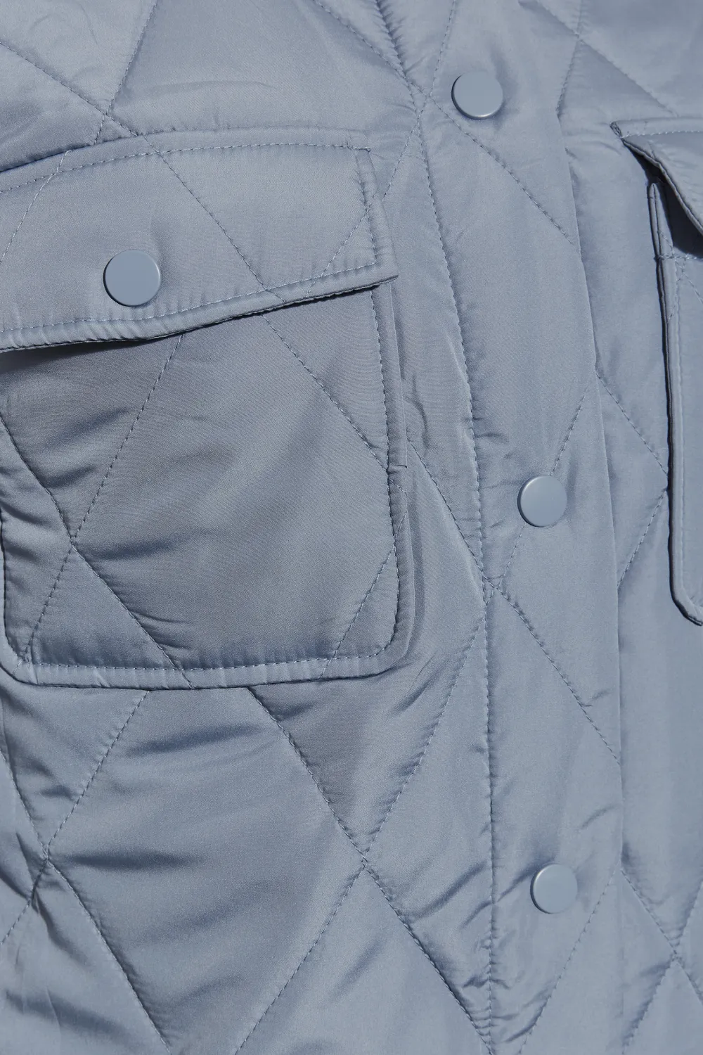 LTS Tall Blue Lightweight Diamond Quilted Shacket