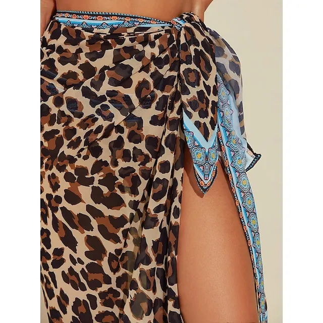 Leopard Print Sarong Cover Up