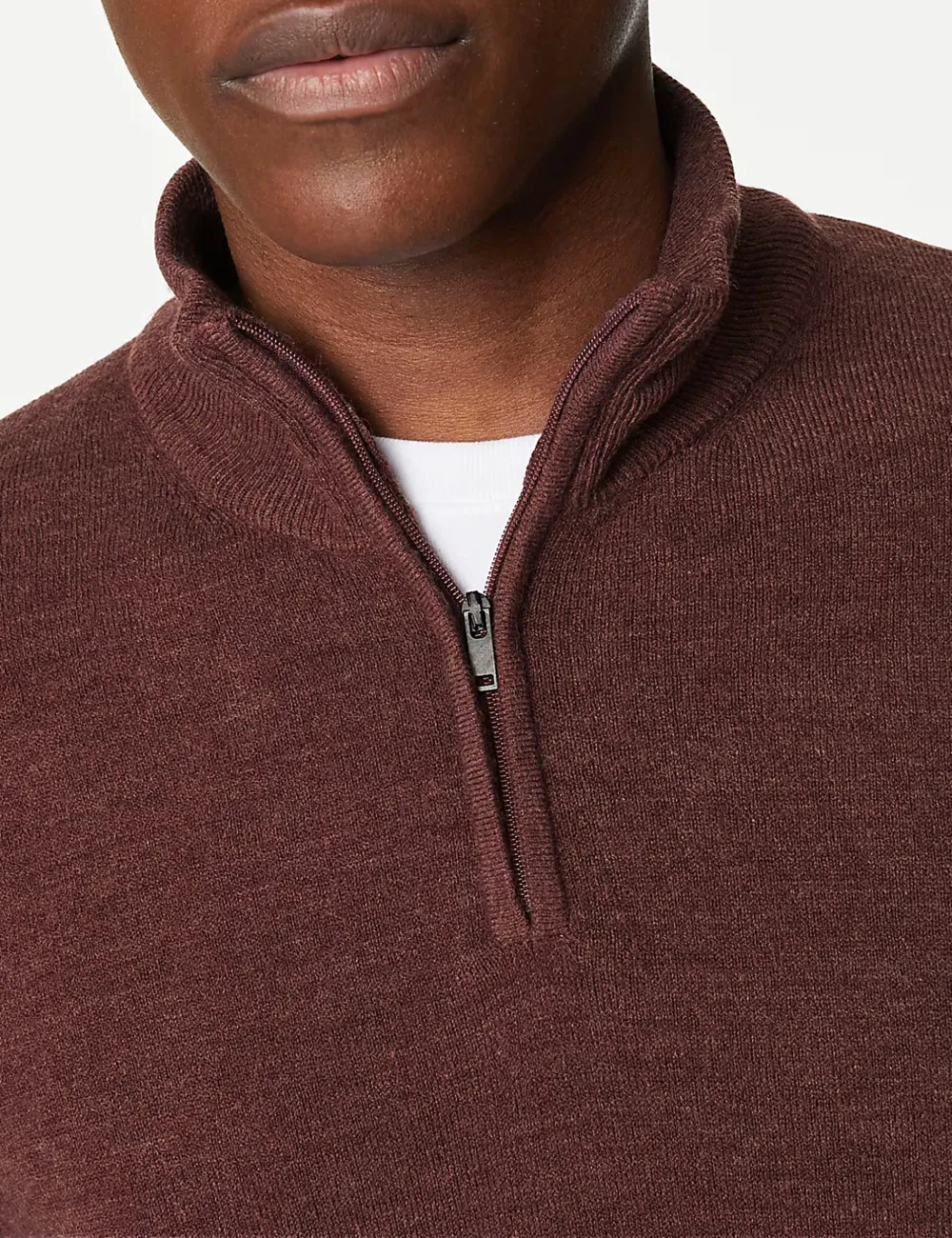 Brick Red Half-Zip Sweaters