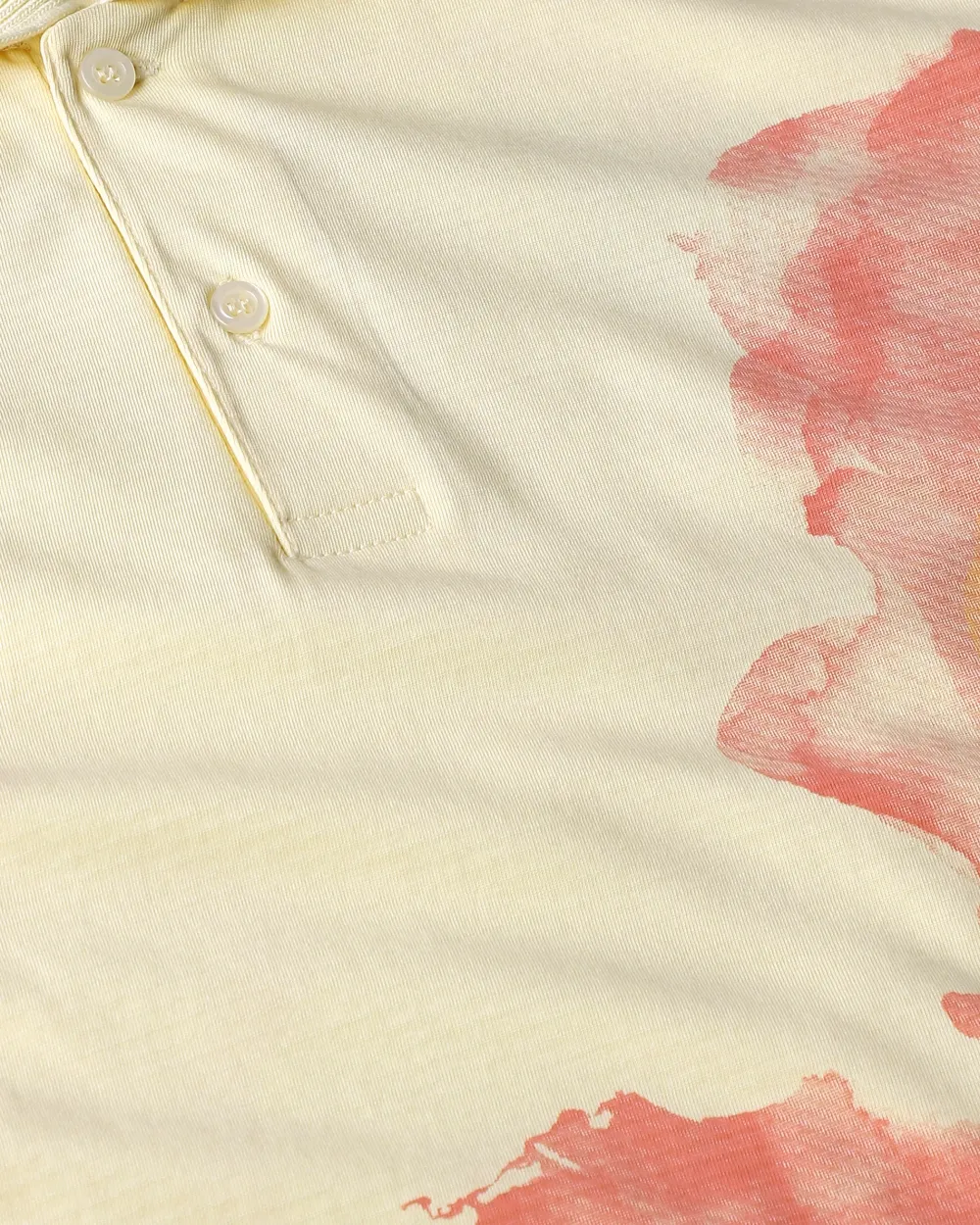 Daily Simple Light Yellow Floral Print Polo Shirt