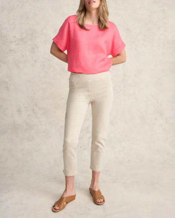 Loose Fit Short Sleeve Linen Top