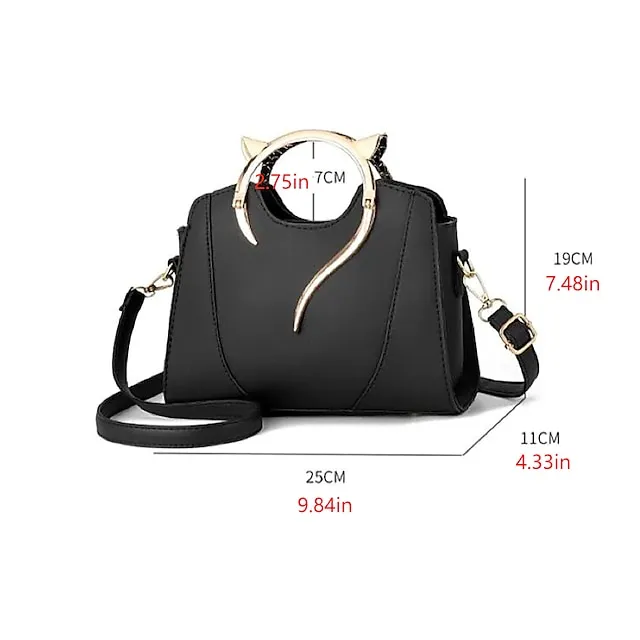 Women's 2022 Handbags Top Handle Bag PU Leahter Daily Going out White Black Pink Light Green
