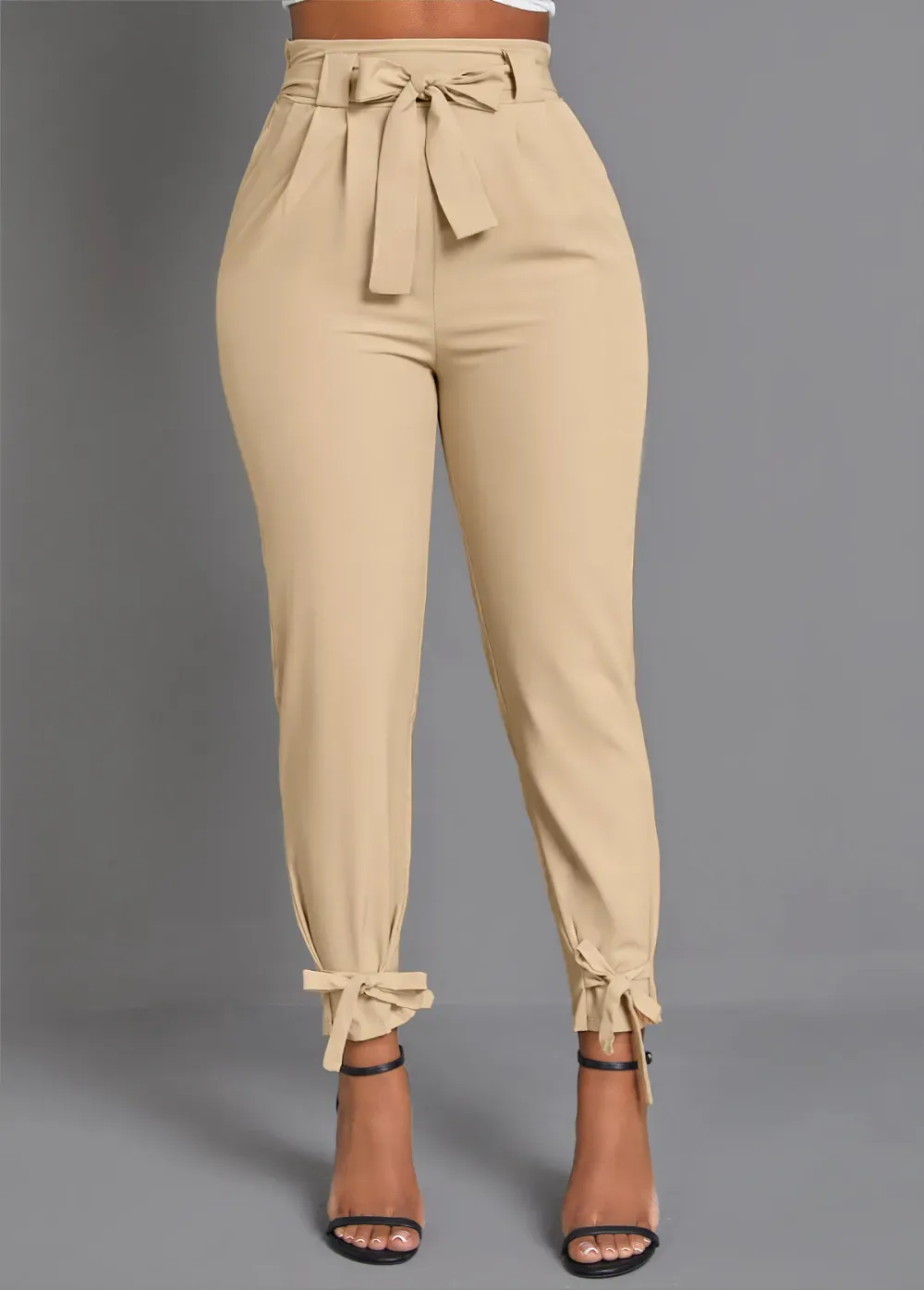 Light Camel Pocket Belted Jogger Pants