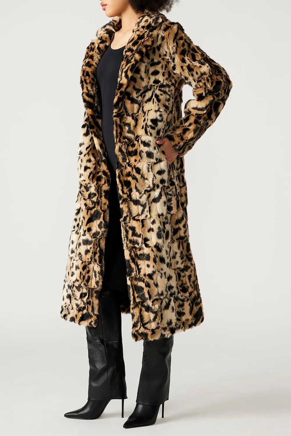 LONG SLEEVE COAT LEOPARD