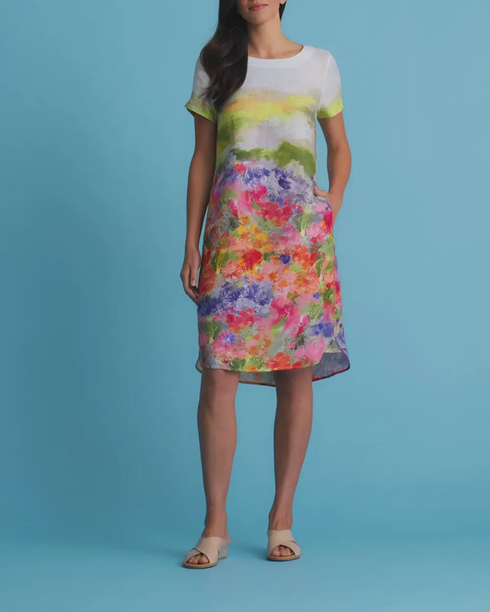 Printed French Linen Dress