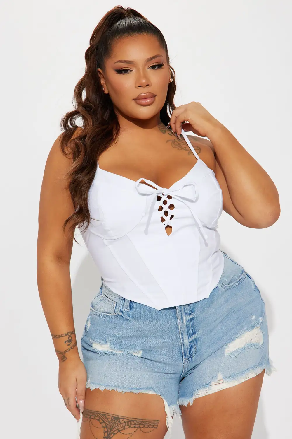 Say You're Mine Corset Top - White