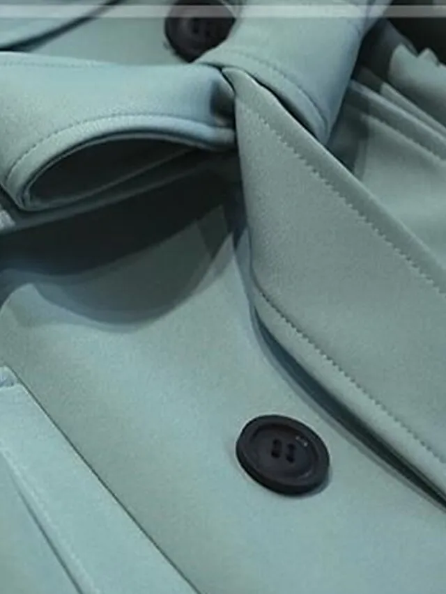 Women's Trench Coat Long Over Coat Fall Winter Coat with Belt Elegant Stylish Simple Minimalist Jacket Long Sleeve Bean Green Black khaki