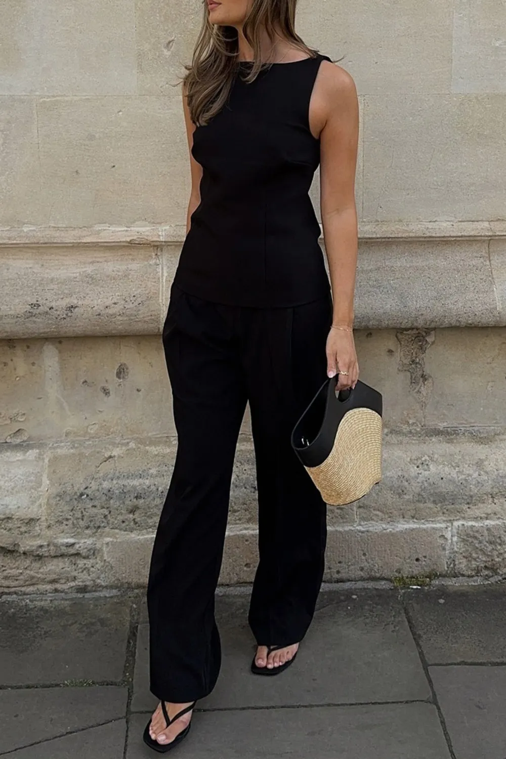 Sleeveless Suiting Top