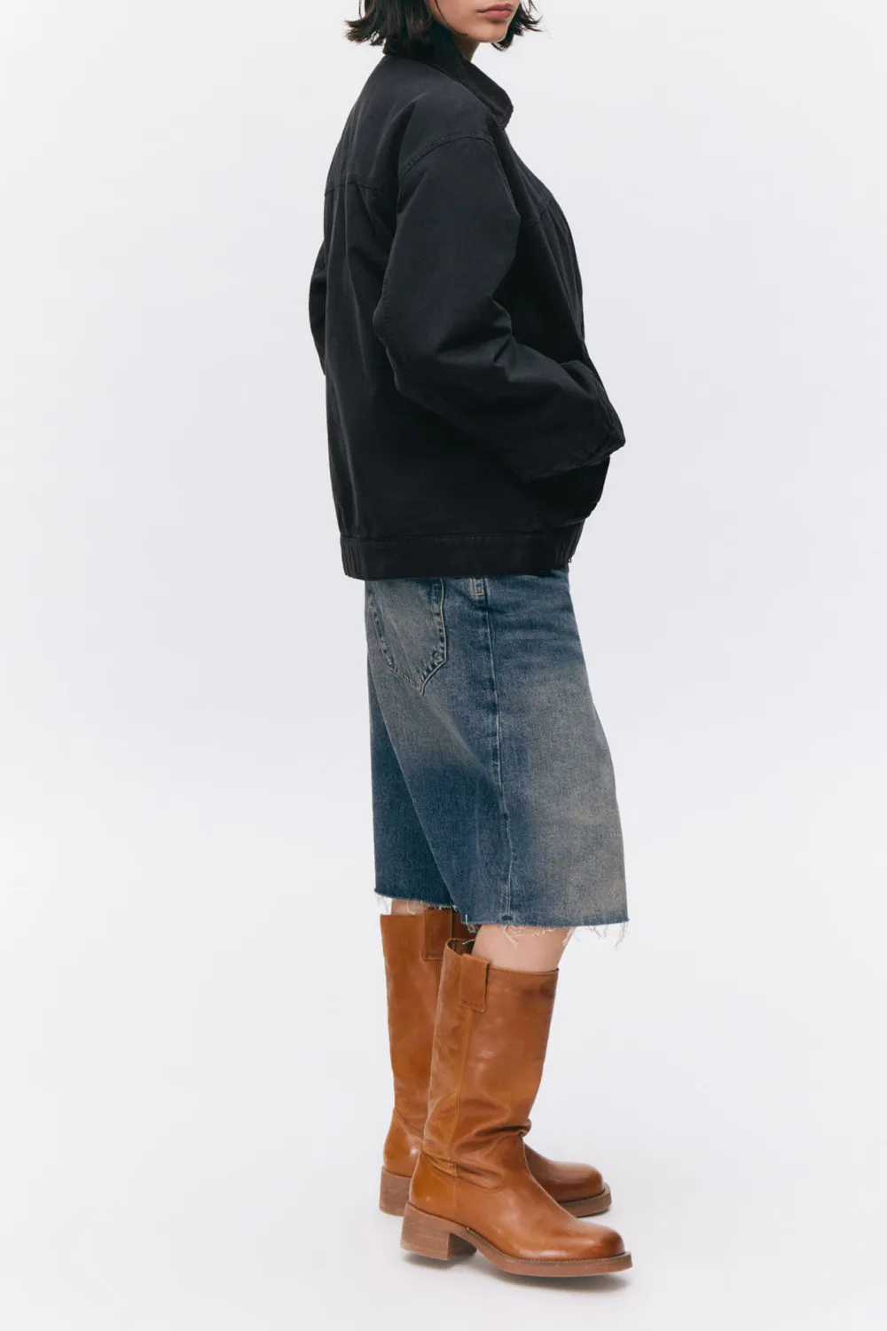 Zip Up Drop Shoulder Jacket