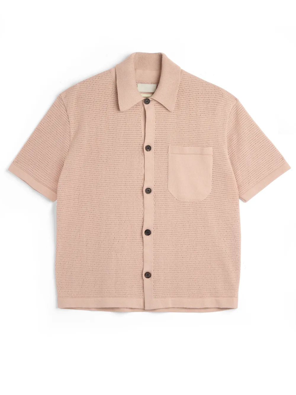 Pink Short Sleeve Knitted Shirt