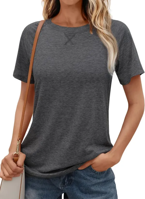 AUTOMET T Shirts Short Sleeve Crewneck Tees for Women Trendy Lightweight Soft Casual Summer Tops Clothes 2024