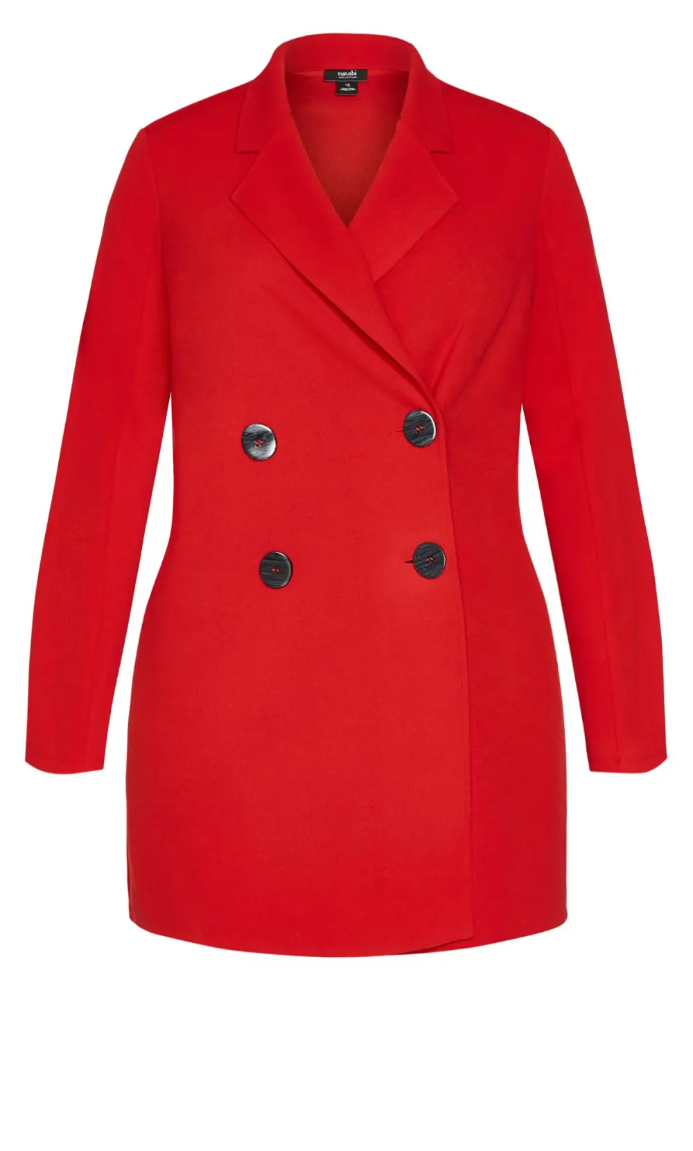 Evans Crimson Red Formal Midi Coat