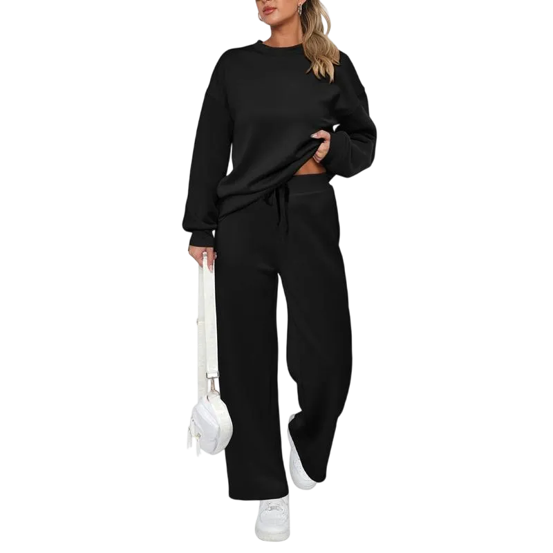 Women's long-sleeved pullover and trousers loungewear set
