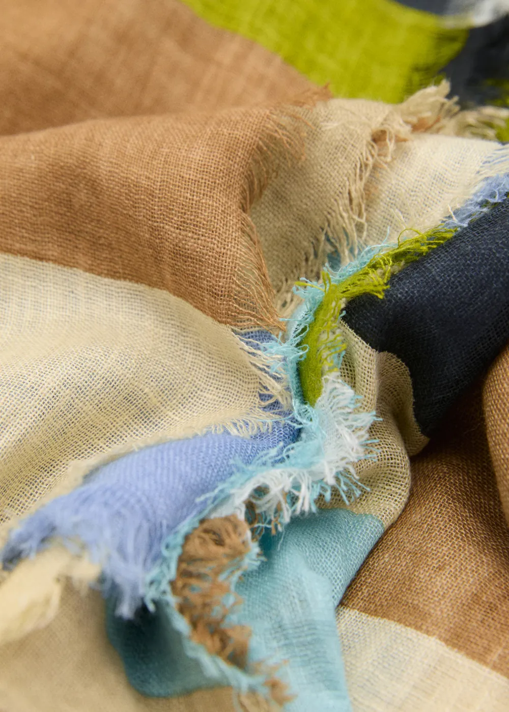 Striped Linen-Blend Casual Style Scarf