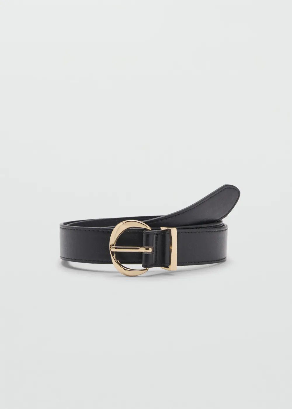 Classic Oval Buckle Leather Belt