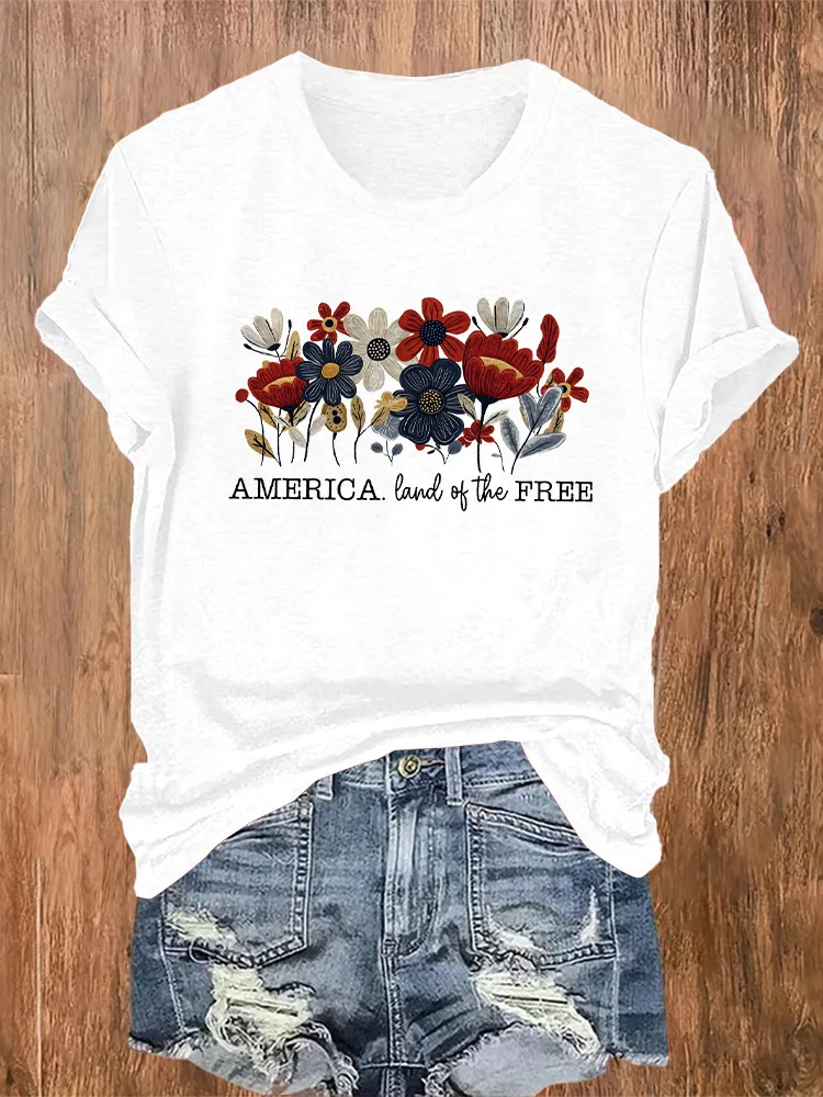 Women'S  America Land Of The Free  T-Shirt