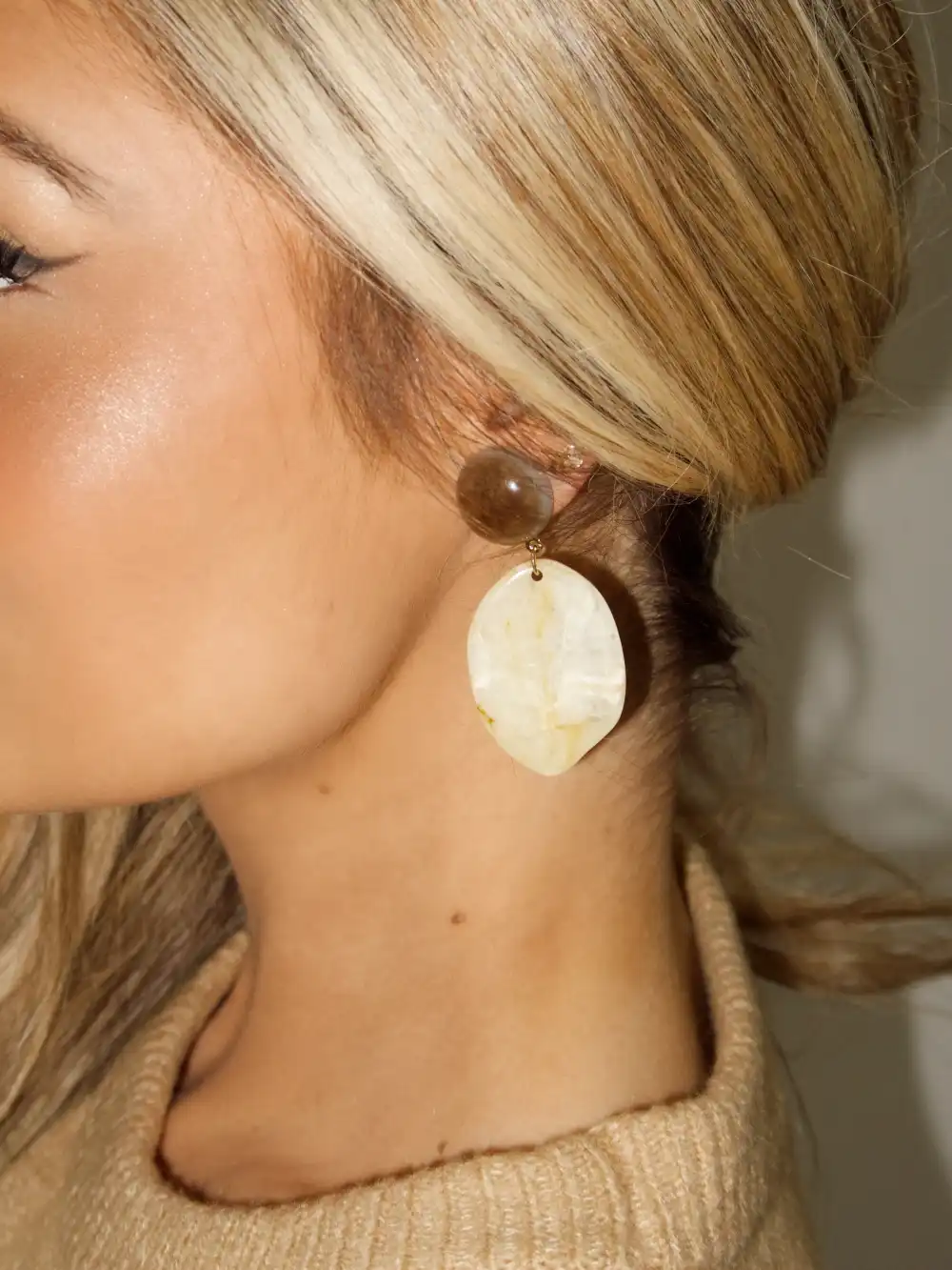 Oval Drop Earring
