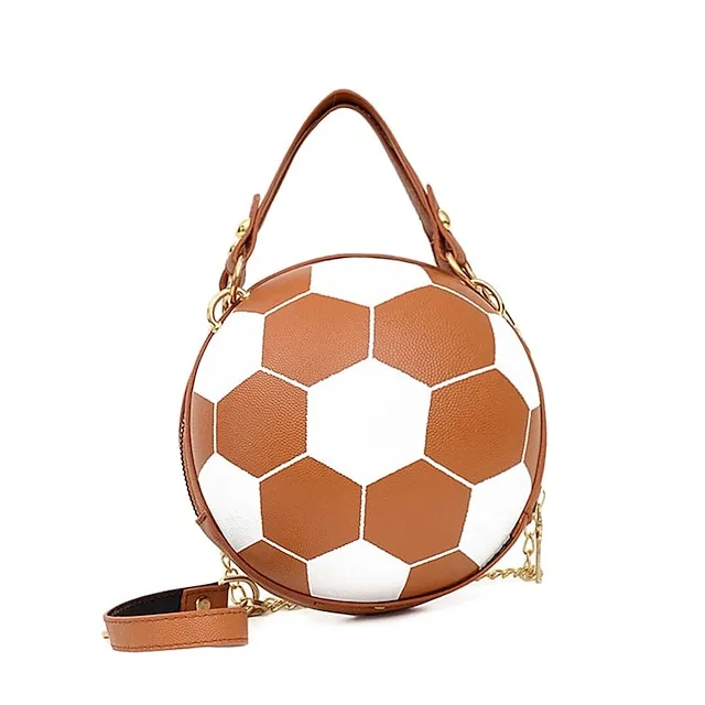 Women's Shoulder Bag PU Leather Party Daily Large Capacity Waterproof Durable White basketball White football Pink basketball