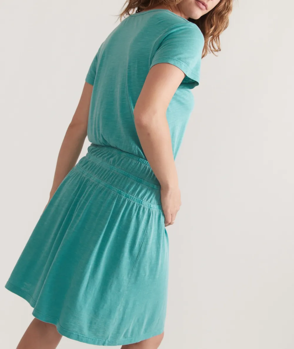 Teal Short Sleeve Midi Dress