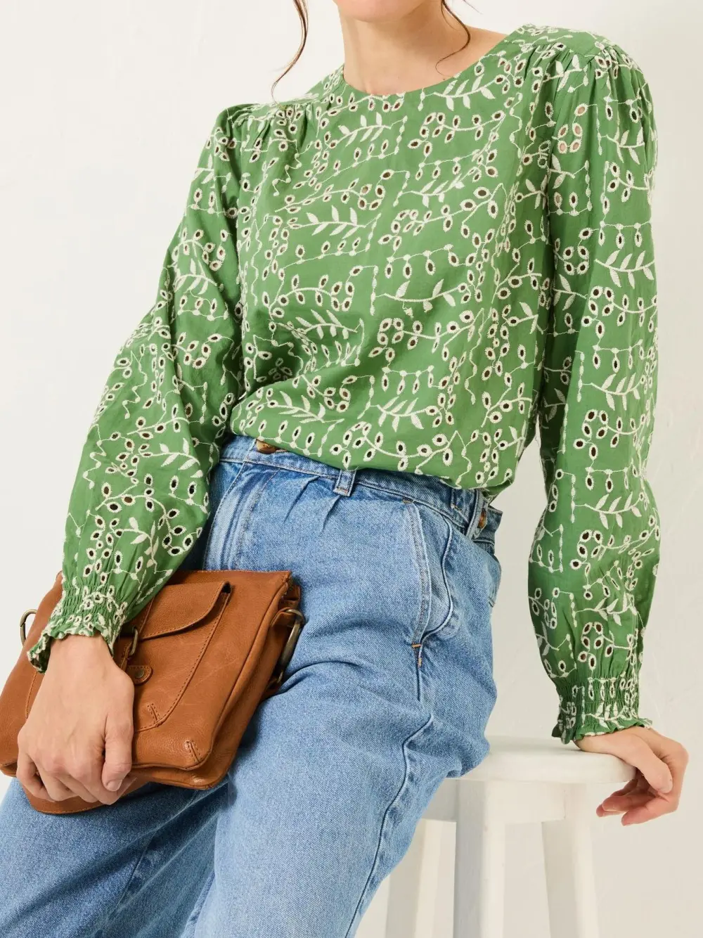 Light Green Embroidered Blouse