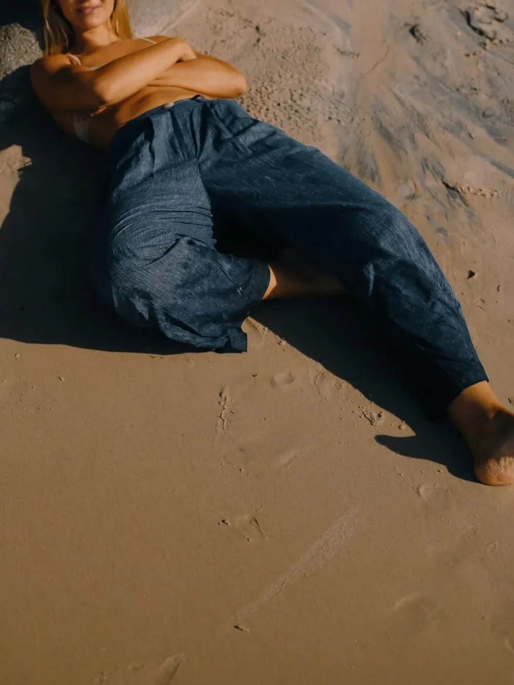 Casual Style Pant Navy Pinstripe Navy