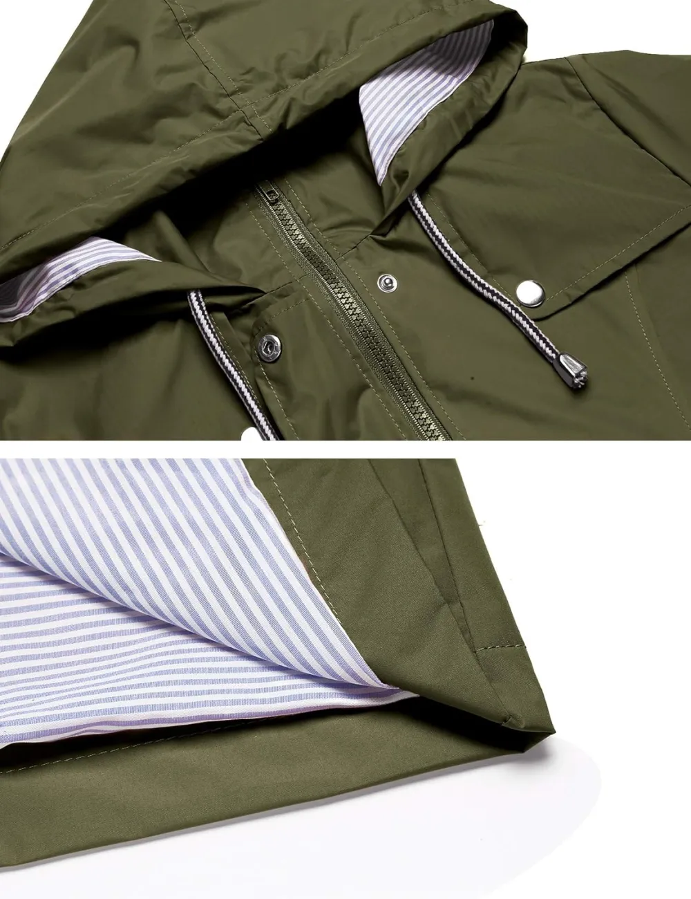 LOMON Raincoat Women Waterproof Long Hooded Trench Coats Lined Windbreaker Travel Jacket S-XXL