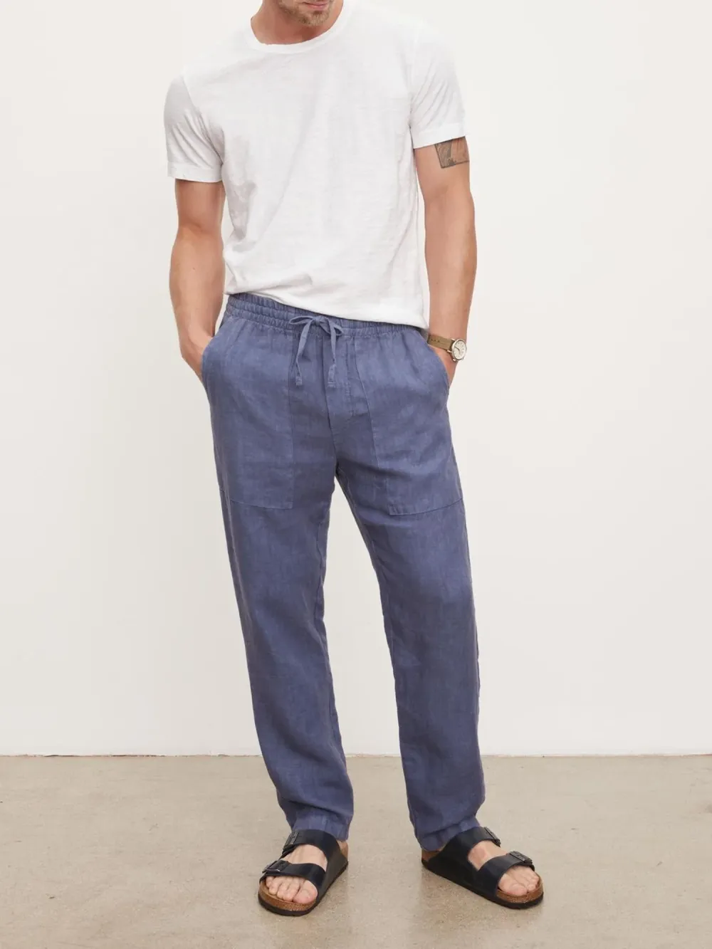 Men's Double Pockets Cotton Pants