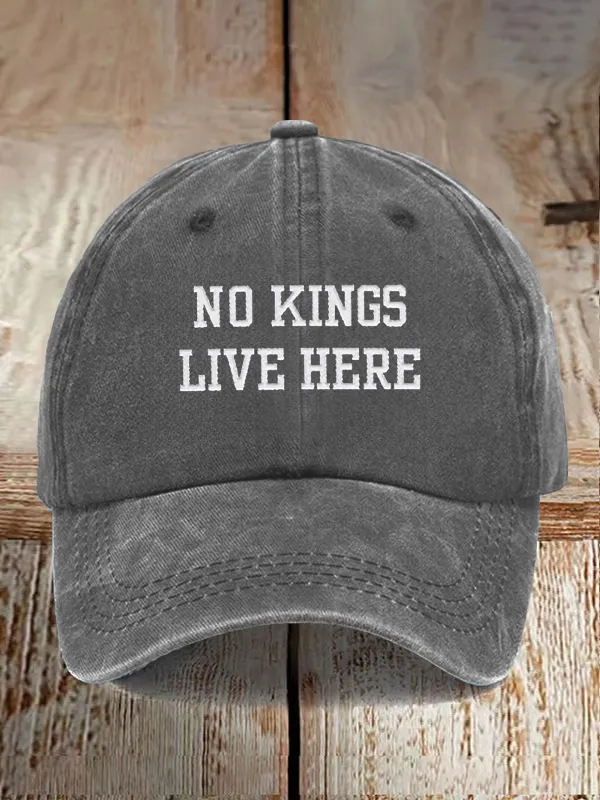 Unisex Distressed Washed Cotton FDT “No Kings Live Here” Hat