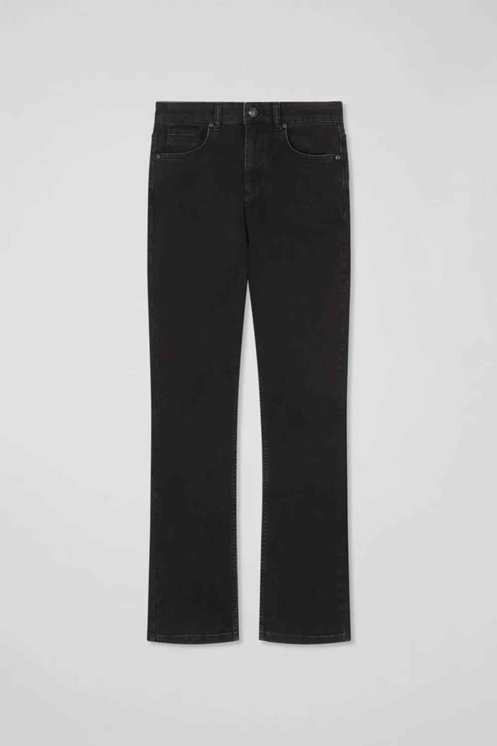 Black Straight Leg Denim Trousers