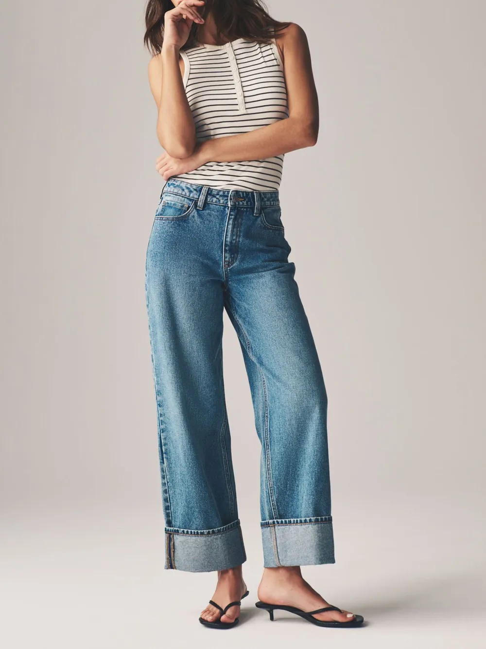 Ribbed Henley Tank Top Set 4 Pieces