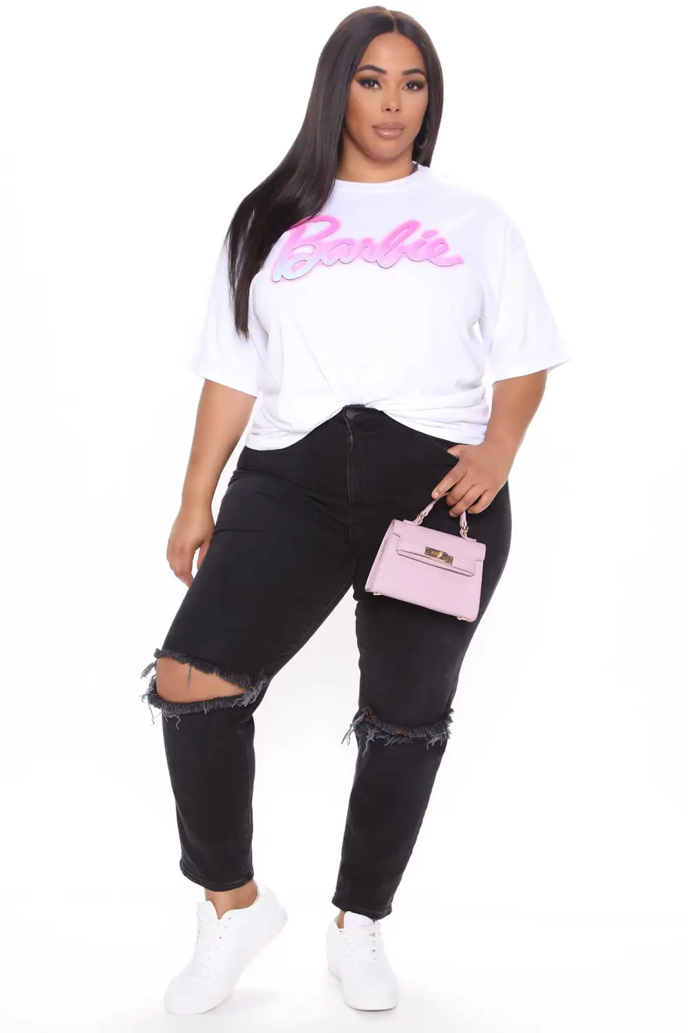 She's The Star Barbie Short Sleeve Top - White