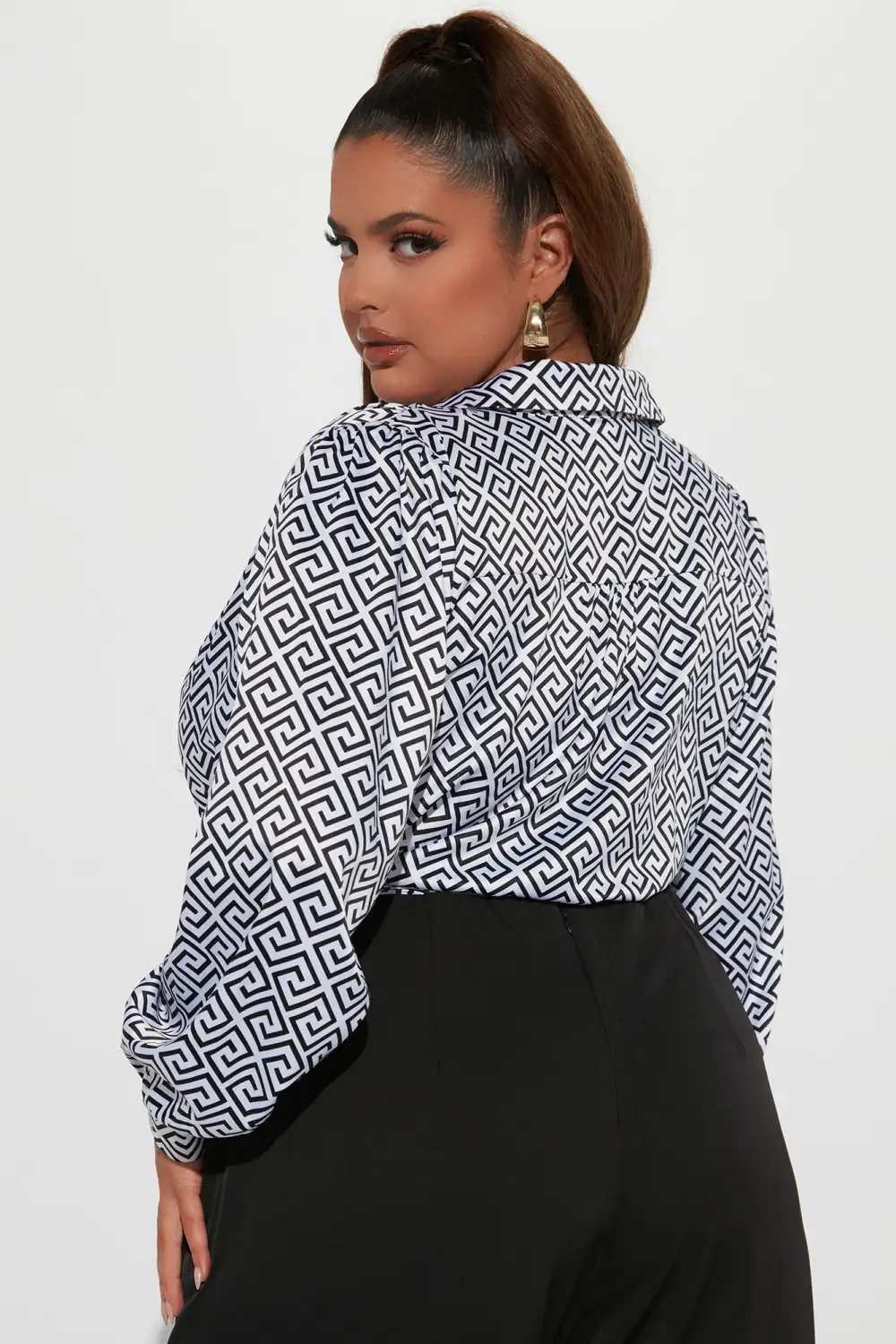 Fashionably Late Satin Bodysuit - Black/White