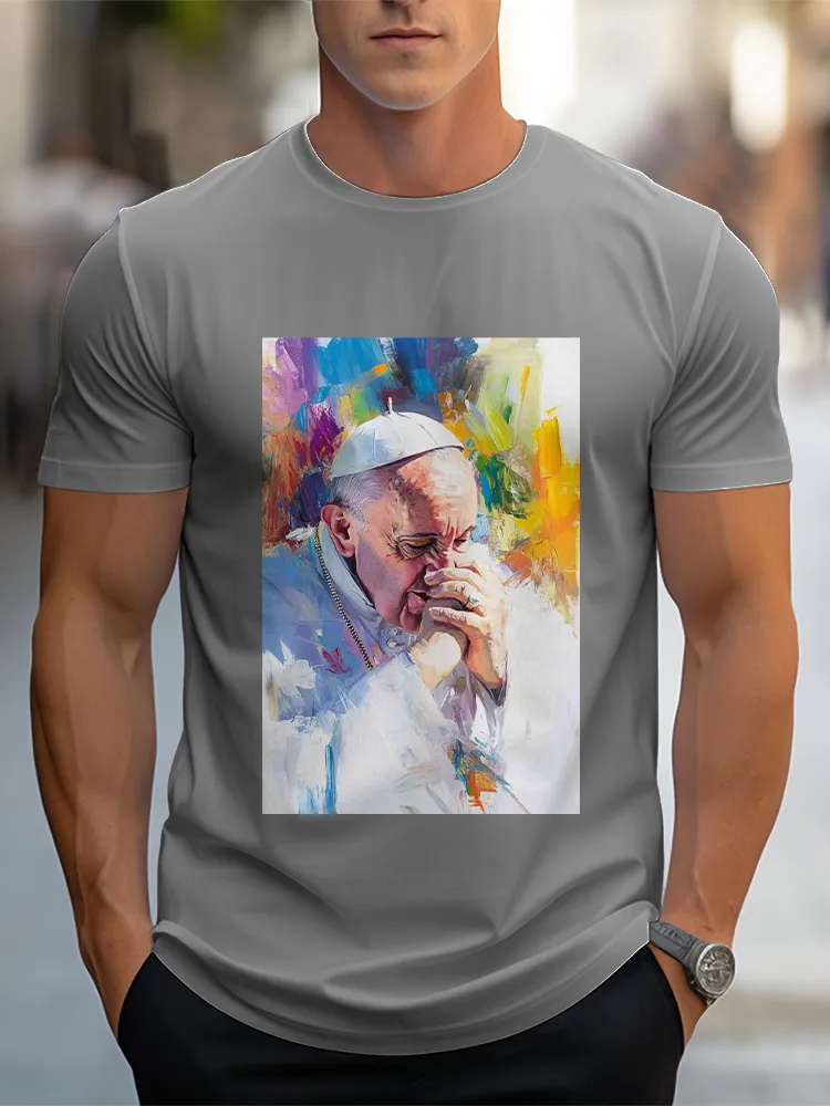 Men'S Short Sleeve Round Neck Pure Cotton T-Shirt