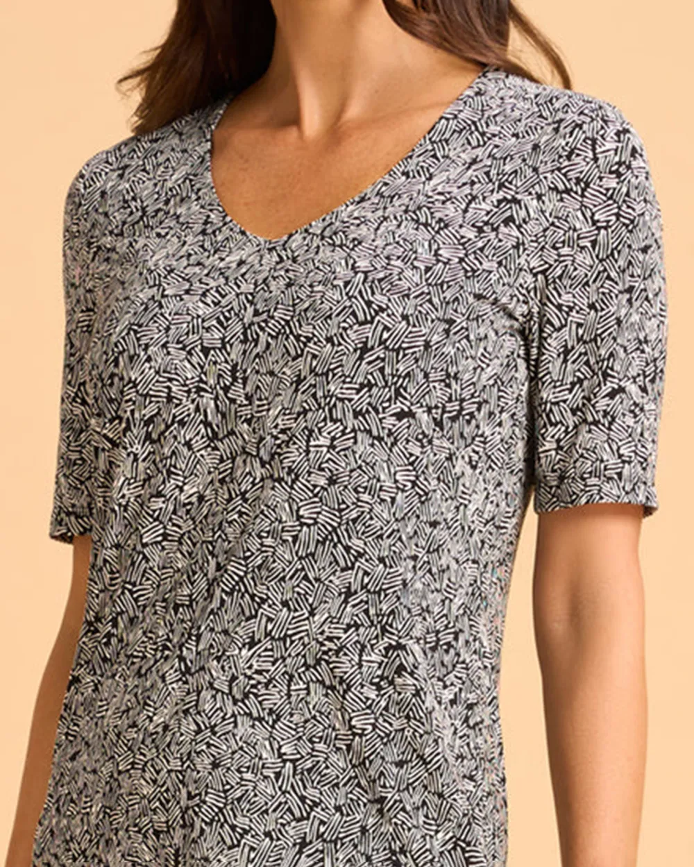 1/2 Sleeve V-Neck Tee