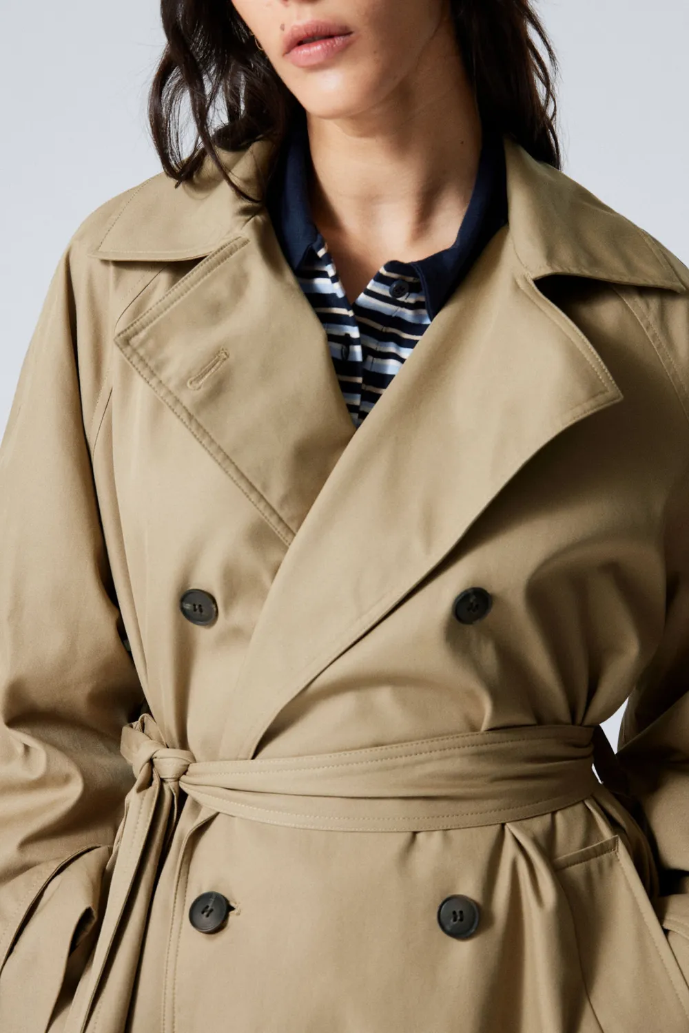 Tied Button Up Long Coat