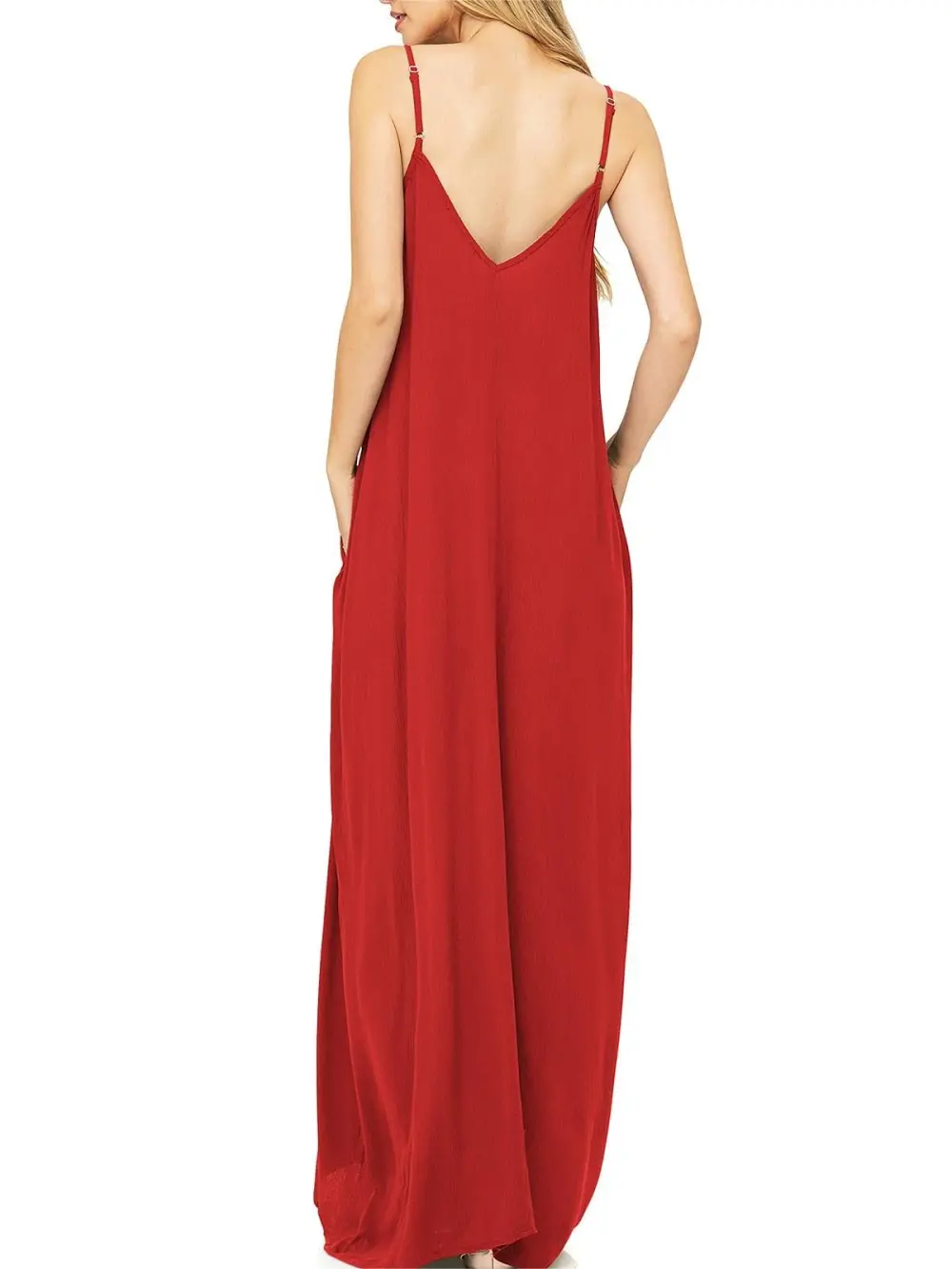 Red Sleeveless Maxi Dress