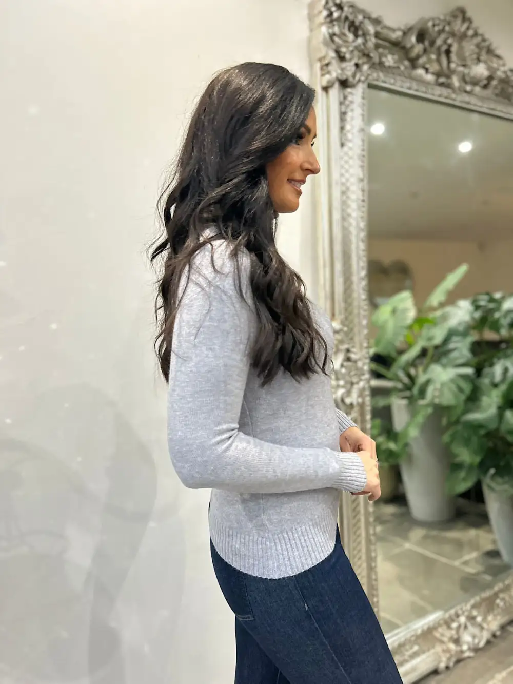 Grey Roll Neck Jumper Sonia