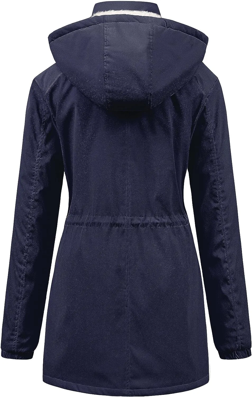 Women's Mid-Length Parka Winter Outerwear Jacket Soft Fleece Warm Snow Coat