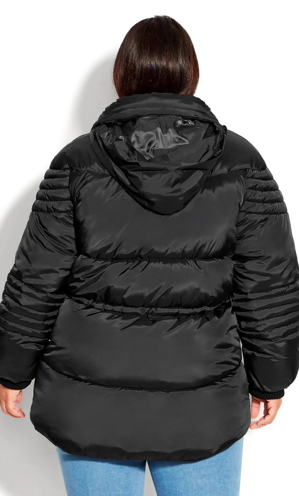 Evans Black Puffer Coat