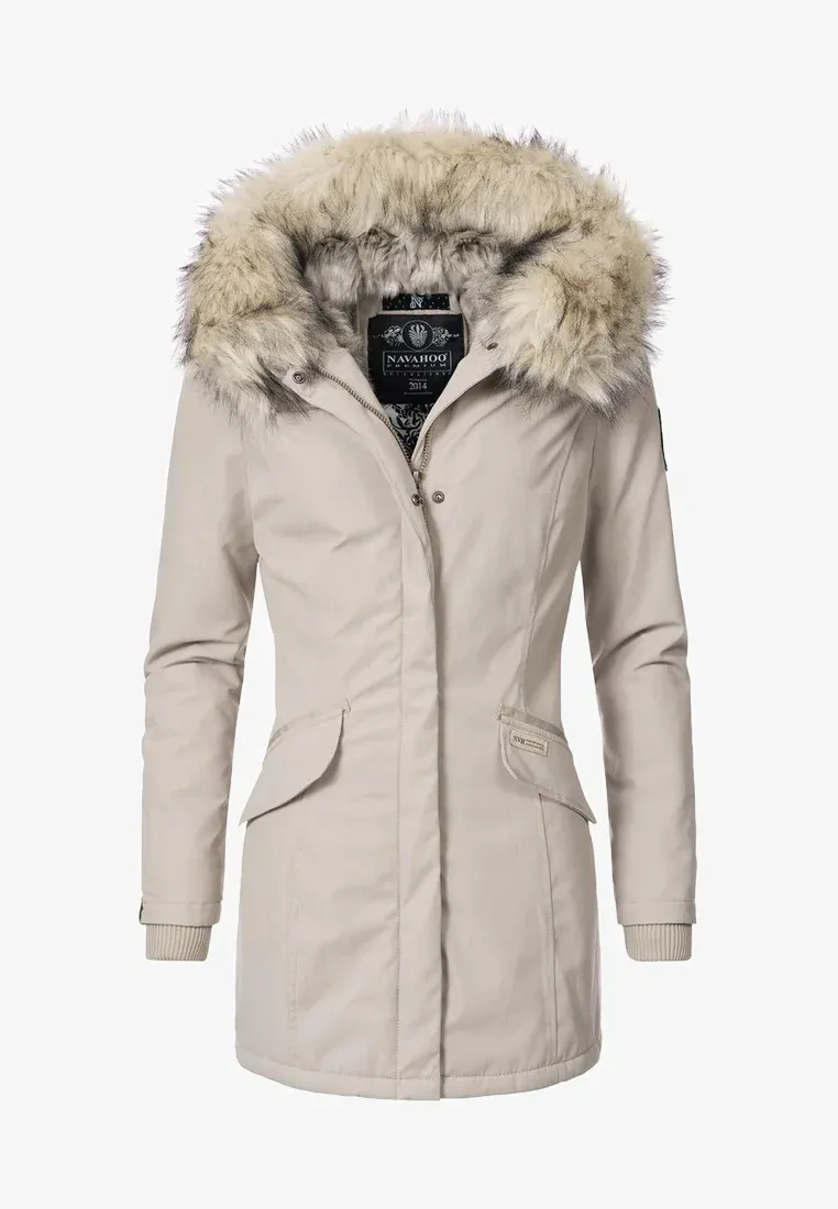 Plain  parka coat pink