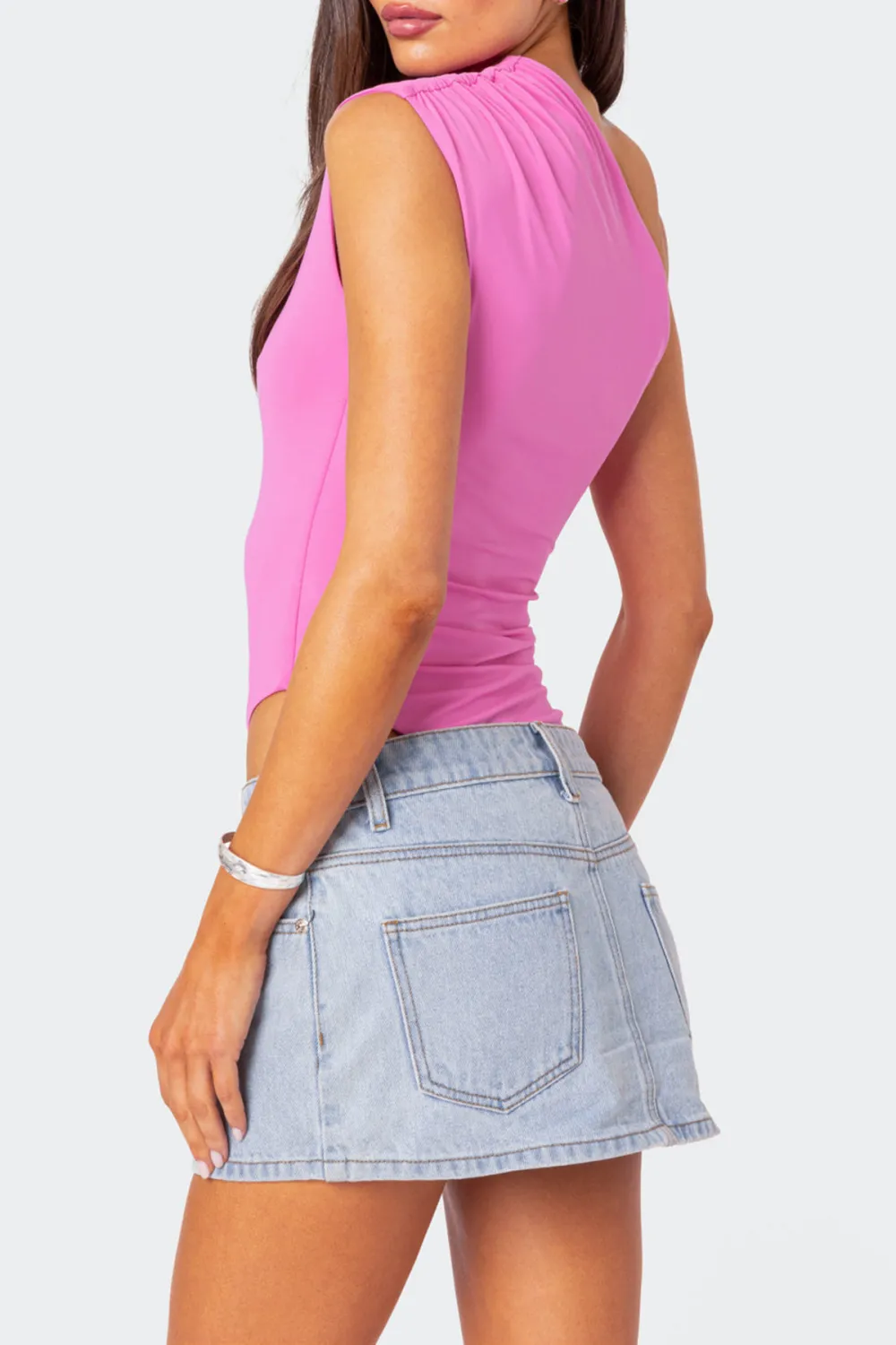 Gathered One Shoulder Bodysuit