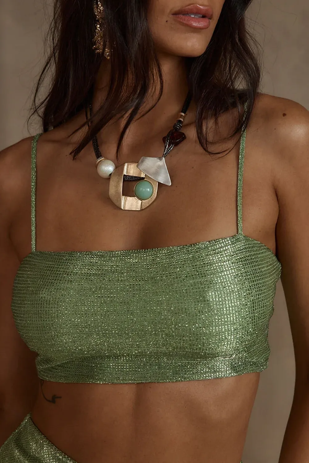 Sexy Shimmering Cropped Top