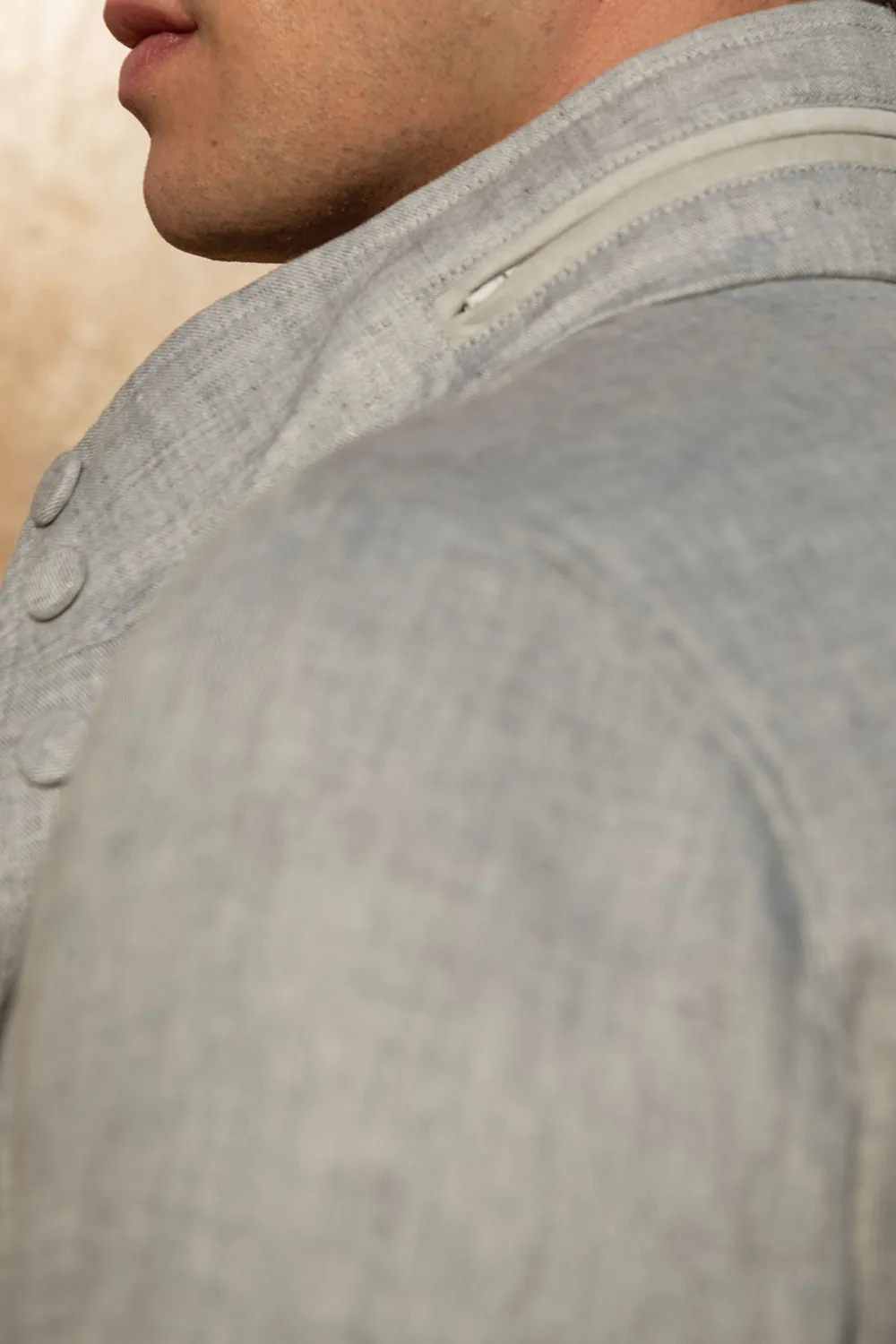 Chalk Grey Linen Field Jacket